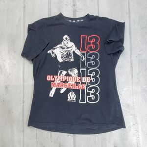 Olympique de Marseille OM Soccer Graphic T-Shirt Black XXL Official Product